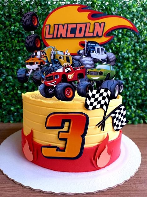 Blaze Birthday Party Ideas Cakes, Blaze The Monster Machine Cake, Monster Car Cake, Pastel Monster Truck, Birthday Cake Monster Truck, Blaze Birthday Cake, Blaze And The Monster Machines Cake, Monster Jam Cake, Bolo Blaze