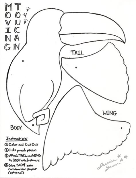 Toucan by JessicaYean on DeviantArt Toucan Craft, Rainforest Crafts, Rainforest Activities, Jungle Crafts, Rainforest Birds, Template Drawing, Toucan Art, Theme Carnaval, Rainforest Theme