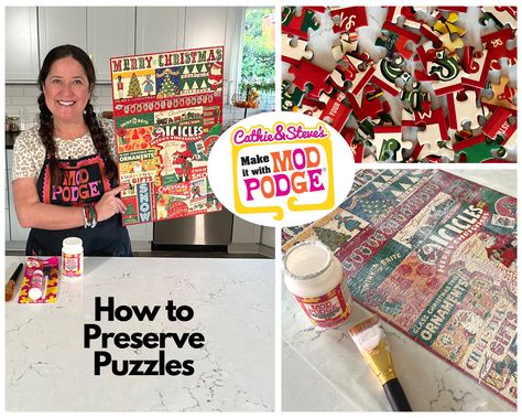 How To Seal A Puzzle, Mod Melts, Tree Puzzle, Diy Mod Podge, Yarn Wreath, New Mods, Modge Podge, Visit France, Glass Christmas Tree