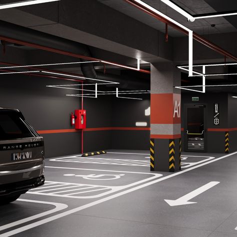 Car Parking Design, Parking Lot Design, Lego Displays, Basement Parking, Gym Design Interior, Car Parks, Lego Display, Hospital Design, Lobby Design