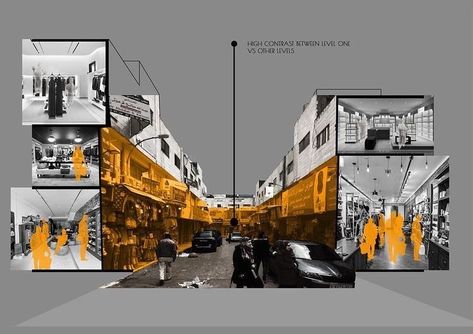 Architecture Collage Concept, Architecture Narrative, Hierarchy Architecture, Design Hierarchy, Perspective Collage, Poster Arsitektur, Hierarchy Design, Narrative Design, Collage Architecture