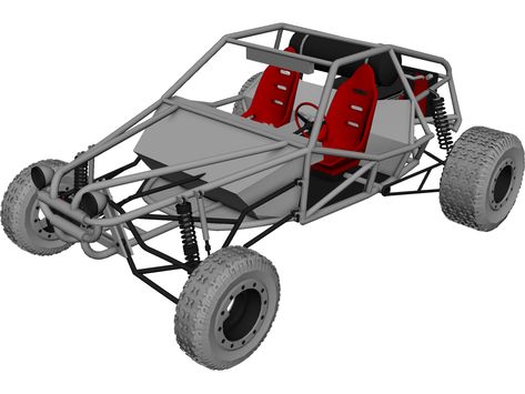 Dune Buggy 3D Model - 3D CAD Browser Rock Crawler Chassis, Go Kart Frame Plans, Go Kart Frame, Homemade Go Kart, Go Kart Plans, Go Kart Buggy, Vw Mk1, Chassis Fabrication, Diy Go Kart