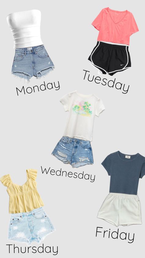 Outfits of the week! #outfits #cute #aesthetic #outfitsoftheweek #fit #comfy #summer Cute Lazy Day Outfits For Summer, Comfy Summer Outfits Aesthetic, Comfy Outfits Lazy Summer, Outfits Cute Aesthetic, Comfy Outfits Lazy, Summer Day Outfits, Theatre Outfit, Outfits Of The Week, Comfy Summer Outfits