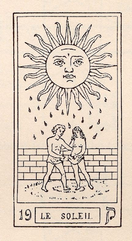 Vintage Tarot Cards, The Sun Tarot Card, Tarot Card Tattoo, Tarot Tattoo, Sun Drawing, Vintage Tarot, The Sun Tarot, Lino Art, Sun Illustration