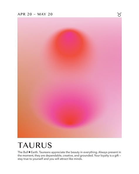 Aura Artwork, Zodiac Aura, Taurus Art, Taurus Astrology, Aura Gradient, Gradient Art, Pastel Poster, Energy Art, Your Horoscope