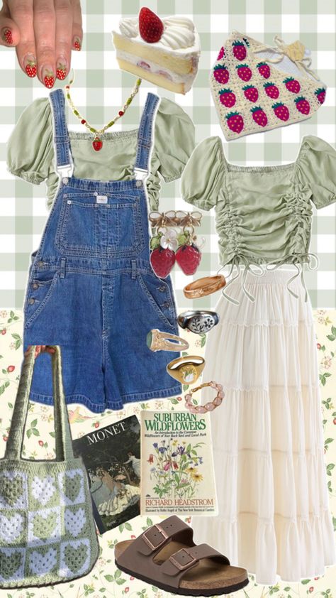 Reading In The Park, Farmers Market Outfit, Farmer Outfit, Farm Clothes, Cottagecore Outfits, Vintage Gowns, Cute Fall Outfits, Modern Outfits, Dream Clothes