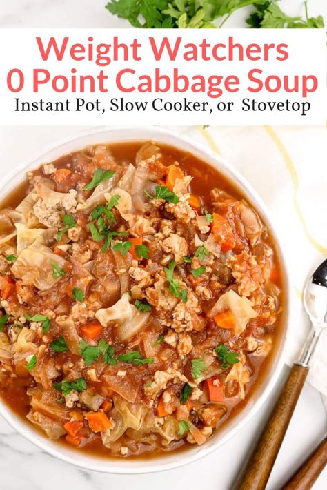 Ground Turkey And Cauliflower Rice, Zero Point Cabbage Soup, Turkey And Cauliflower Rice, Ground Turkey And Cauliflower, Healthy Cabbage Soup, Lunch Soup, Ground Turkey Soup, Whole30 Meals, Cabbage Soup Diet Recipe