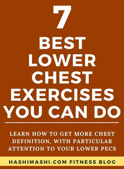 The 7 Best Lower Chest Exercises to Build Your Pecs + Workout. A lot of exercisers want a strong, muscular chest, and at the gym, that invariably means set after set of bench presses.However, if you want a more defined chest, you’ll need a few more exercises in your upper body workouts.This article reveals how to build a more defined chest, paying particular attention to your lower pecs. Lower Chest Exercises, Muscular Endurance, Chest Workouts, Gym Workout Videos, Lose 20 Pounds, Fitness Blog, Stubborn Belly Fat, Powerlifting, Training Tips