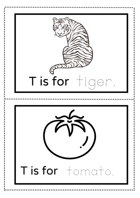 This week, we will look at the words that begin with the letter "T". #EnglishRecord#nouns#alphabet#fun#activities#for#kids#colour#in#learning#global#learning#vocabulary#tie#table#teapot#tiger#two#ten Letter T Printable, T Activities, Abc Activity, Letter Book, Learning Vocabulary, The Letter T, Toddler Art Projects, Abc Activities, Kids Worksheets Printables