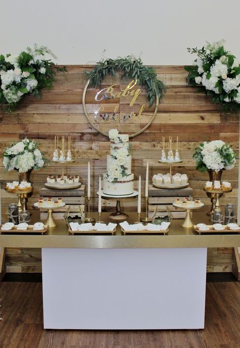 Confirmation Dessert Table Ideas, Eucalyptus Dessert Table, Sage Green Candy Table, Boho Dessert Table Ideas, Rustic Dessert Table Ideas, Sage Green Dessert Table, Dessert Table Simple, Dessert Table Layout, Boho Dessert Table