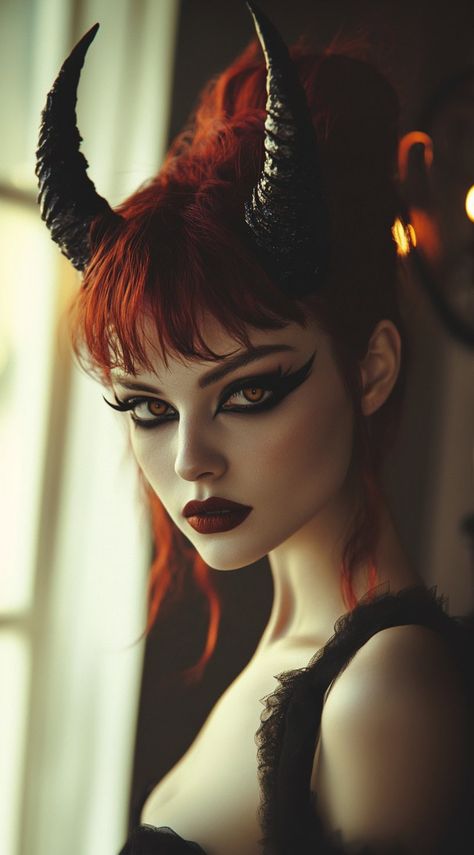 Red Head Goth, Halloween Hairstyles For Women, Red Hair Red Lips, Anna Valerious, Burlesque Hair, Halloween Hairstyle, Mermaid Eyes, Halloween Hairstyles, Icon Images