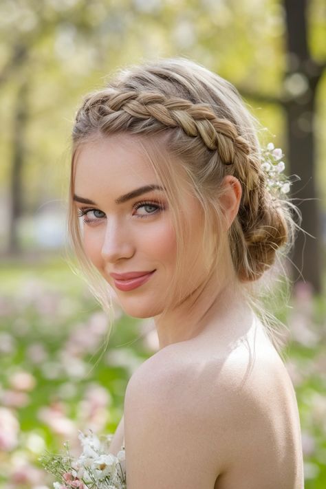 Discover the beauty of braided hairstyles with a stunning, intricate halo braid that elevates any look. This gorgeous style frames the face elegantly, combining elements of classic French braids and modern twists for a unique flair. Perfect for an elegant event or a casual day out, this braided hairstyle celebrates your natural beauty while providing a timeless, sophisticated vibe. Explore how to achieve this lovely look! #braidedhairstyles Wedding Hairstyles Crown Braid, Blonde Crown Braid, Crown Braid Long Hair, Braid Long Hair, Beautiful Braided Hairstyles, Halo Braid, French Braids, Gorgeous Style, Braided Hairstyle