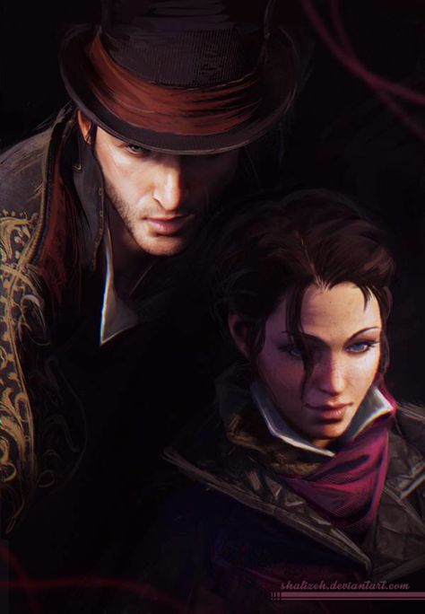 Jacob and Evie by shalizeh on @DeviantArt Assassins Creed Evie, Jacob And Evie Frye, Assassins Creed Jacob, Evie Frye, Assassin's Creed Syndicate, Jacob Frye, Assassins Creed Series, Assassins Creed Artwork, Assassins Creed Game