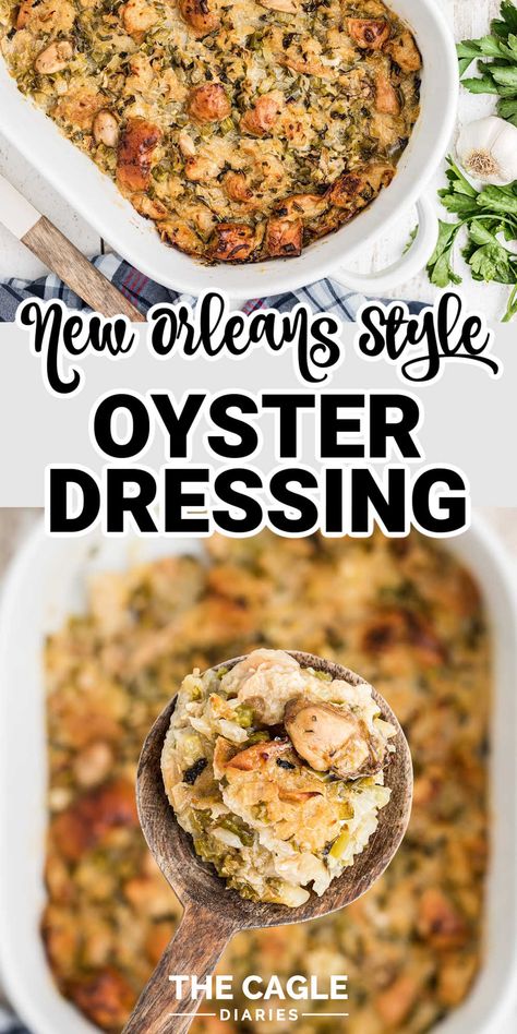 Seafood Dressing Recipe, Oyster Dressing Recipes, Emeril Lagasse Recipes, Dressing Recipes Thanksgiving, Dressing Recipes Cornbread, New Orleans Recipes, Cajun Dishes, Oyster Recipes, Emeril Lagasse