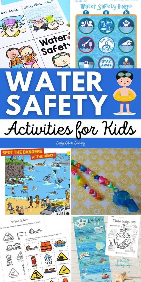 Water Safety Activities for Kids Safety Activities For Toddlers, Summer Safety Activities, Safety Activities For Kids, Water Safety Activities, Safety Lesson Plans, Keep Your Peace, Water Lessons, Safety Activities, Safety Games