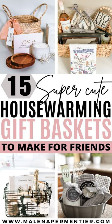 Housewarming Gift Basket Ideas, Housewarming Gift Ideas First Home, Welcome Home Basket, Kitchen Gift Baskets, Housewarming Basket, First Apartment Gift, Housewarming Gift Basket, New Apartment Gift, Homemade Gift Baskets