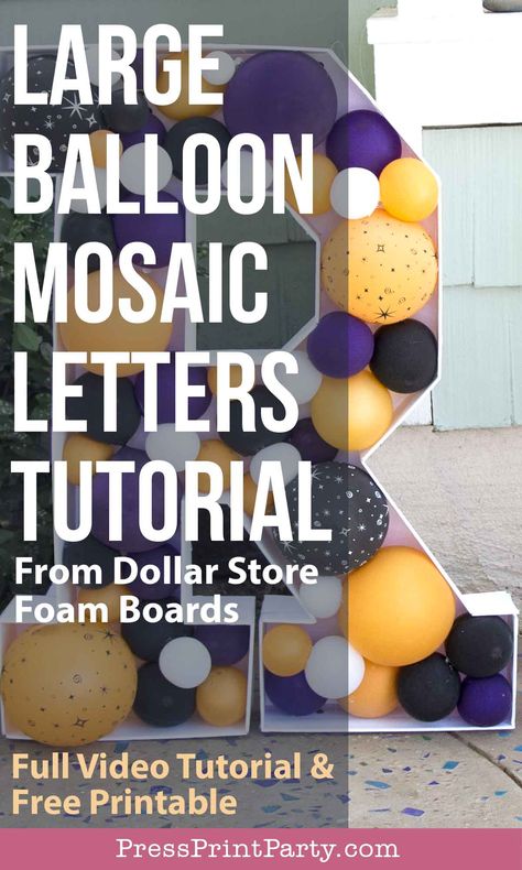 Letter Filled With Balloons, Marquis Letters With Balloons, Diy Balloon Letter Frame, Diy Mosaic Numbers Balloons, Mosaic Letters Diy, Mosaic Letters Balloons, Balloon Letters Diy, Balloon Mosaic Letters, Grad Letters