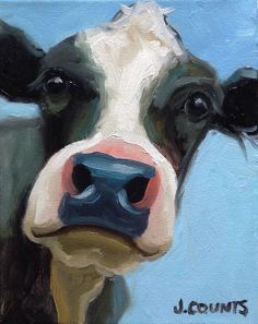 Painting A Day, Grass Roots, Farm Art, Cow Art, Home Restaurant, Restaurant Decor, Oil On Canvas, Cow, Oil Painting