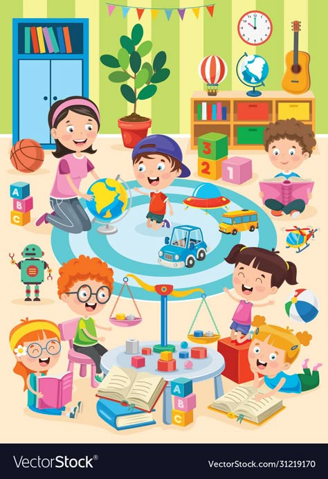 Picture Comprehension, Preschool Pictures, Classroom Images, Birdhouse Craft, School Illustration, School Images, Kids Planner, Teaching Phonics, English Activities