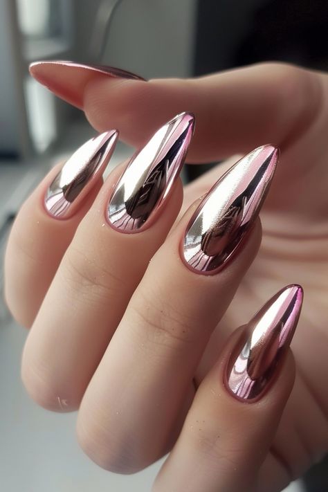 Get ready to dazzle and shine with the hottest nail trend of the season: chrome nails! This mesmerizing look is guaranteed to elevate your style and turn heads wherever you go. So, if you’re looking Chrome Sparkle Nails, Metallic Chrome Nails, Chrome Nail Ideas, Black Chrome Nails, Chrome Nail Designs, Extra Nails, Stiletto Shaped Nails, Red Ombre Nails, Chic Nail Designs