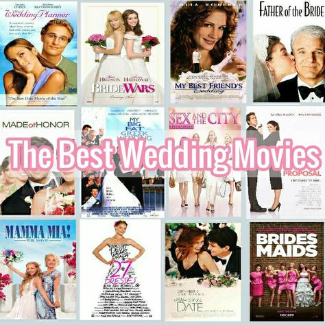 A selection of my favorite Rom-com wedding movies 👰🎩💐💒 Wedding Movies List, Old Romcom Movies, 90s Rom Com Movies List, Rom Com Wedding, Romcom Wedding, 90s Rom Coms, Rom Com Movies List, Hen Fest, Best Rom Coms