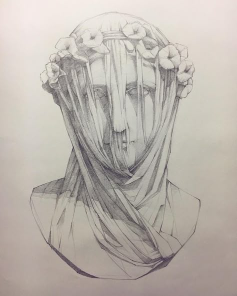 Veiled Vestal Virgin, Veiled Vestal, Vestal Virgin, Roman Sculpture, Pencil On Paper, Arte Sketchbook, Greek Art, Pencil Art Drawings, Anatomy Art