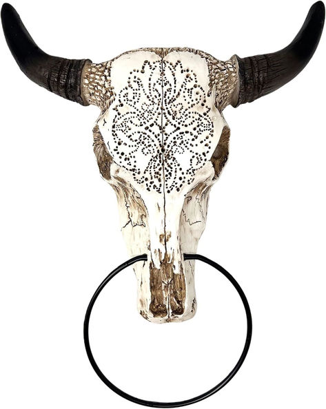 BestGiftEver Western Tooled Bull Skull Head Towel Ring Holder - Wall mount Rustic, Lodge, and Cabin Theme Hand Towel Holder - Rustic Bathroom and Kitchen Home Décor - Ideal for Southwest Country Style
Please click here to view details and/or to buy. https://amzn.to/3YRZOI5 Boho Western Bathroom, Western Bathroom, Cabin Theme, Hand Towel Ring, Horseshoe Projects, Decorative Hand Towels, Hand Towel Holder, Towel Holder Bathroom, Rustic Bathroom Decor