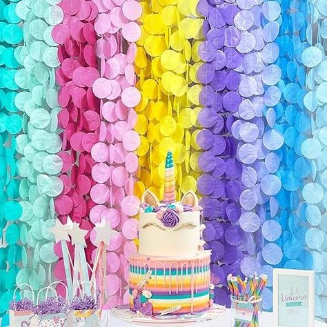 Amazon.com: 256Ft Unicorn Party Decorations Big Circle Dot Backdrop Streamer Pastel Tissue Paper Polka Dots Hanging Curtain Garland for Birthday Wedding Bachelorette Engagement Baby Shower Macaron Party Supplies : Home & Kitchen Pastel Party Decorations, Craft Show Table, Tissue Paper Garlands, Hanging Curtain, Rainbow Party Decorations, Garland Backdrops, Polka Dot Party, Pastel Party, Paper Streamers