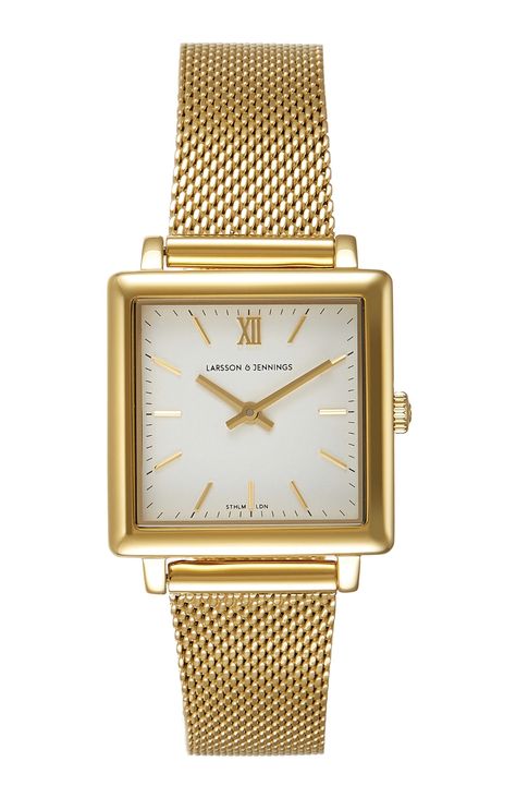 Gold Watches With Rectangular Metal Dial, Art Deco Yellow Gold Evening Watches, Classic Watches With Gold-tone Hardware And Rectangular Dial, Gold Mesh Watch Women, English Dress, Rose Gold Satin, Luxury Gold Self-winding Watches, Gold Satin, Dress Watch