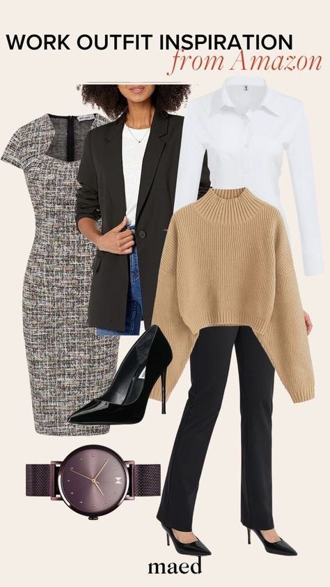 Get inspired for fall office outfits from Amazon. These Amazon fall work clothes finds are perfect for creating a chic workwear wardrobe. Follow for more Amazon must-haves, Amazon fashion finds and wardrobe essentials (includes affiliate links) Fall Work Clothes, Office Chic Outfit, Denise Vasi, Fall Office Outfits, Chic Workwear, Chic Office Outfit, Work Outfit Inspiration, Amazon Fashion Finds, Amazon Beauty Products