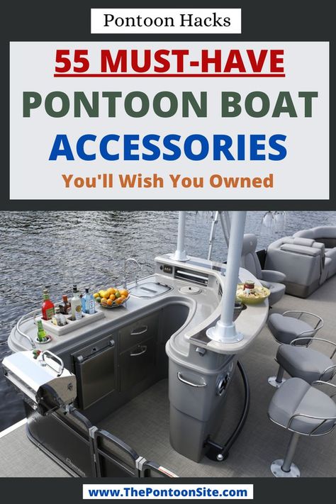 pontoon boat accessories Names For Boats, Pontoon Boat Decor, Pontoon Boat Party, Best Pontoon Boats, Luxury Pontoon Boats, Boat Organization, Small Pontoon Boats, Pontoon Houseboat, Pontoon Boat Accessories