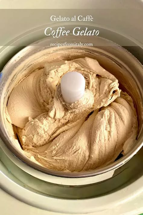 Authentic Italian Coffee Gelato Recipe | Gelato al Caffè - Recipes from Italy Coffee Gelato Bites, Easy Gelato Recipe, Coffee Custard Recipe, Hazelnut Gelato Recipe, Coffee Gelato Recipe, Frozen Custard Recipe, Cherry Gelato, Coffee Gelato, Gelato Recipes