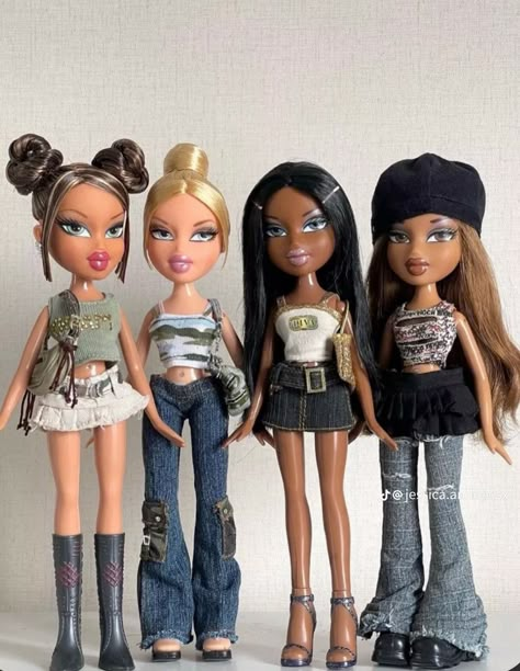 Black Bratz Doll, Bratz Doll Outfits, Y2k Bratz, Brat Doll, Bratz Girls, Fest Outfits, Bratz Inspired Outfits, Doll Aesthetic, 2000s Fashion Outfits