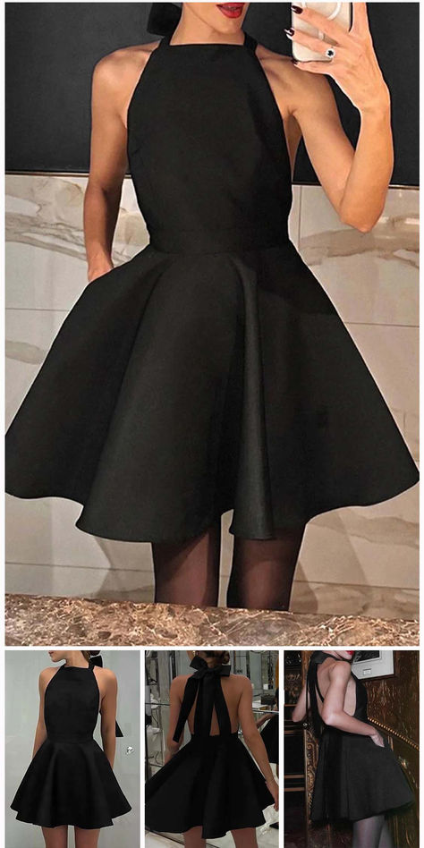 Elegant Solid Backless With Bow Halter Evening Dress Dresses Nigerian Outfits, Halter Evening Dress, Baby Boss, Halter Prom Dresses, Prom 2024, Evening Dresses With Sleeves, Fall Winter Dresses, Off Shoulder Fashion, Engagement Dresses