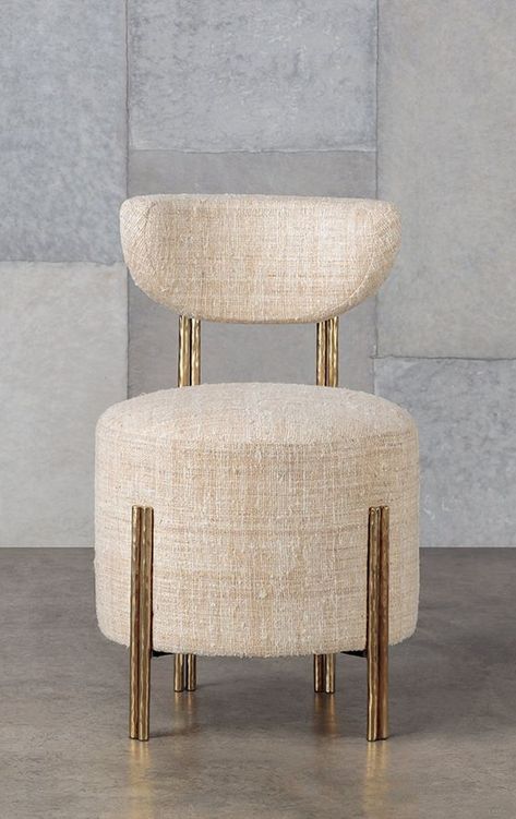 KELLY WEARSTLER | MELANGE VANITY STOOL Kursi Ban, Vanity Stool, Kelly Wearstler, Easy Chair, Vintage Chairs, Modern Dining Chairs, Furniture Styles, Comfortable Chair, Furniture Design Modern