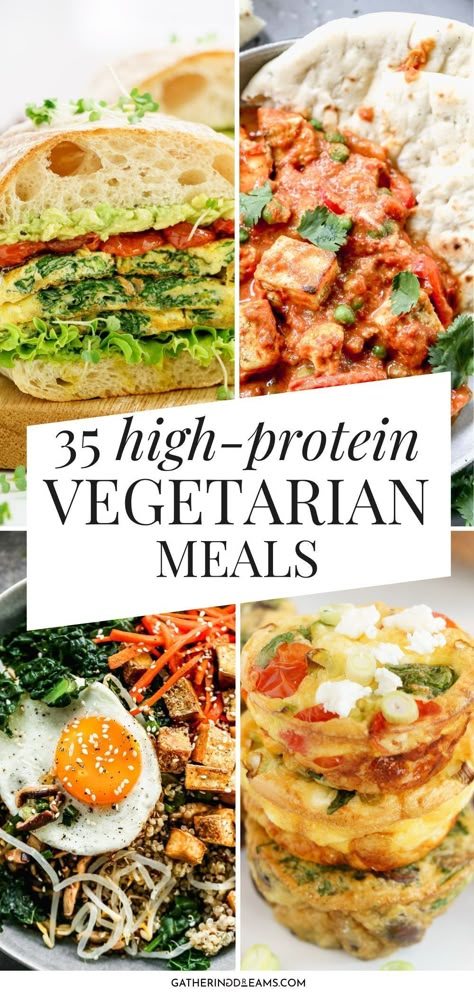 Busy schedule? No problem! These quick and easy vegetarian high protein meals are perfect for satisfying hunger in a pinch. Big Batch Vegetarian Meals, Easy Family Dinner Ideas Vegetarian, Flexitarian Dinner Recipes, Easy Nutritious Vegetarian Meals, Healthy Dinner Vegetarian Recipes, One Pot Vegetarian Meals Healthy, Quick Pescatarian Dinner, Easy Healthy Vegetarian Meal Prep, Single Vegetarian Meals