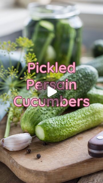 Persian Cucumber Pickles, How To Make Pickles, Refrigerator Pickles, Persian Cucumber, Homemade Pickles, Pickling Cucumbers, Pickle Jars, Snacks Recipes, Healthy Snacks Recipes