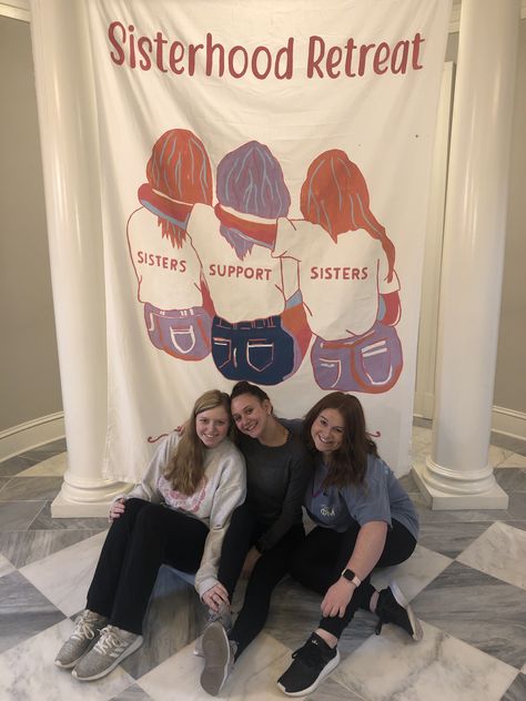 Sisterhood Retreat Banner, Sorority Retreat Ideas, Sisterhood Banner, Sisterhood Retreat Ideas, Sorority Branding, Sorority Sisterhood Events, Sorority Retreat, Sisterhood Ideas, Sisterhood Events