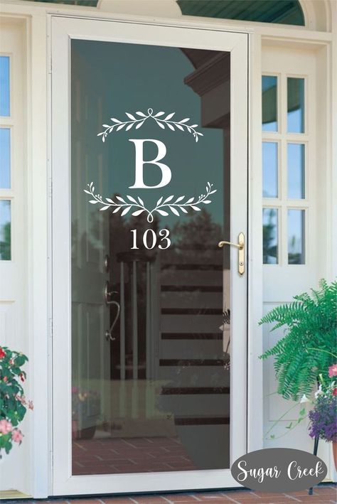 Removable Vinyl Wall Decals, Entryway Wall Decor, Family Monogram, Address Numbers, Vinyl Decor, Storm Door, Door Stickers, Vinyl Wall Decals, Glass Door