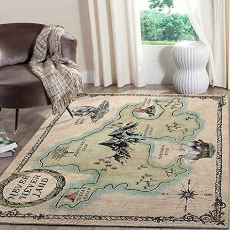 Amazon.com: Peter Pann Never-Land Map Home Decor Rectangle Area Rug (X-Large) : Home & Kitchen Neverland Map, Casa Disney, Peter Pan Neverland, Map Rug, Peter Pan Nursery, Area Rugs Living Room, Personalized Rug, Carpet Decor, Custom Area Rugs