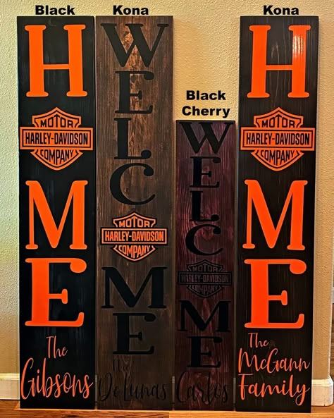 Harley Davidson Gifts For Men Diy, Man Cave Signs Wooden, Harley Davidson Garage Ideas, Motorcycle Signs, Harley Davidson Decor, Harley Davidson Crafts, Harley Davidson Images, Harley Davidson Wedding, Harley Davidson Signs