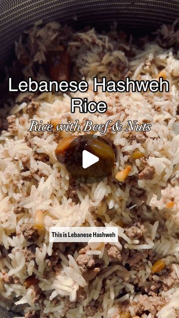 Mary Markarian on Instagram: "LEBANESE RICE WITH BEEF 🇱🇧 Recipe⬇️ Also known as Hashweh rice or what my family always called it, Ghouzi pilav. We usually serve this on holidays but it’s so delicious and easy, that I make it during the week. 
INGREDIENTS-
1 lb beef (I’m using American Wagyu but any ground beef or lamb is fine)
1/2 onion minced
2 Tbsp avocado oil or oil of choice
2 cups Basmati rice (rinsed)
4 cups chicken broth 
Salt & pepper to taste
1 Tbsp butter
1 Tbsp Seven Spice or baharat
1/4 cup pine nuts 
1 package roasted & peeled chestnuts @tazah 
Optional nuts can include, almond slivers, cashews, or shelled pistachios. 
DIRECTIONS-
Add the pine nuts to a dry pan and toast over low/medium heat until just golden. This only takes 2 minutes. They will burn easily so don’t walk awa Hashweh Recipe, Seven Spice, Shelled Pistachios, Lebanese Rice, Lebanese Food, Rice Side, Clean Diet, Rice Side Dishes, Rice Balls