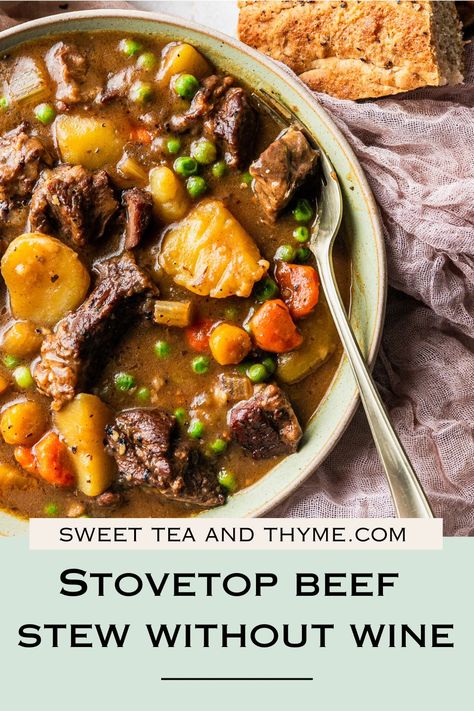 Simplify your dinner routine with our Beef Stew recipe, no wine needed. Juicy beef, flavorful vegetables, and a rich broth come together for a comforting and straightforward meal. 🥩🥔 Beef Stew No Wine, Dutch Oven Beef Stew Recipes, Roast And Veggies, Dutch Oven Beef Stew, Beef Stew Stove Top, Homemade Beef Stew Recipes, Oven Beef Stew, Dutch Oven Beef, Exotic Recipes