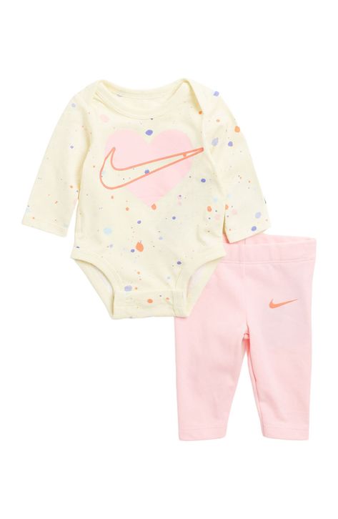 Nike Baby Clothes, Nike Bodysuit, Girls Nike Outfits, Cute Suitcases, Baby Nike, Newborn Girl Outfits, Baby Alive, Leggings Set