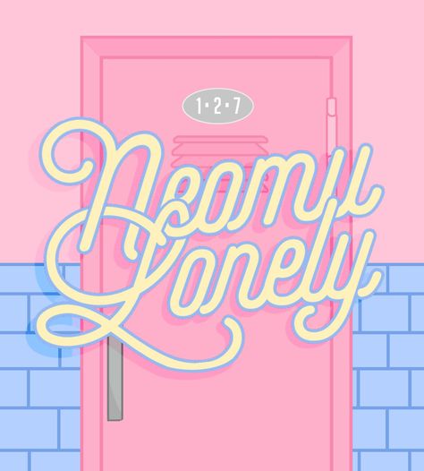 #LUCAS : "Neomu Lonely" Illustration by 127zipin on IG Kpop Illustration, Fun Typography, Minimalist Graphic Design, Barbie Theme, Graphic Poster Art, Learning Graphic Design, Wall Deco, 로고 디자인, Aesthetic Design