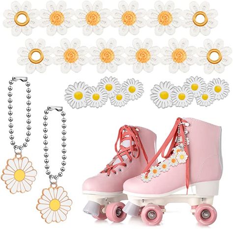 Roller Skating Accessories, Rollerskate Accessories, Kawaii Roller Skates, Roller Skate Lace Accessories, Groovy Roller Skates, Roller Skate Accessories, Shoes Charm, Skating Accessories, Roller Workout