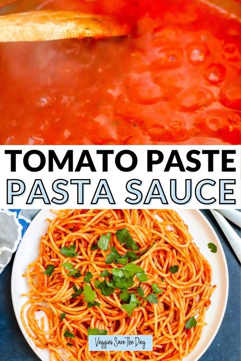 Tomato Paste Pasta Sauce, Pasta With Tomato Paste, Canned Tomato Paste, Tomato Paste Sauce, Tomato Cream Sauce Pasta, Recipe Using Tomatoes, Pasta Sauce Recipes Easy, Tomato Paste Recipe, Pasta Sauce Recipes Tomato