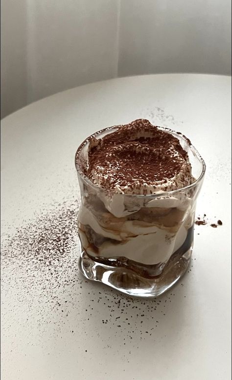 ☕ tiramisu cup \ tiramisu \ sweet \ homemade tiramisu \ coffee \ cup Tiramisu In A Cup, Cup Tiramisu, Tiramisu Aesthetic, Tiramisu Coffee, Tiramisu Cups, Homemade Tiramisu, Dessert House, Chocolate Souffle, Cold Desserts