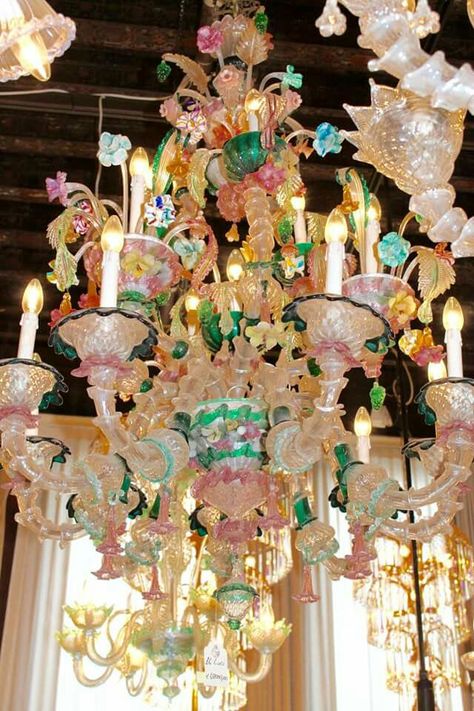 Venice Glass, Colorful Chandelier, Deco Nature, Murano Chandelier, Most Beautiful Images, The Venetian, Beautiful Chandelier, Beautiful Lighting, Jolie Photo