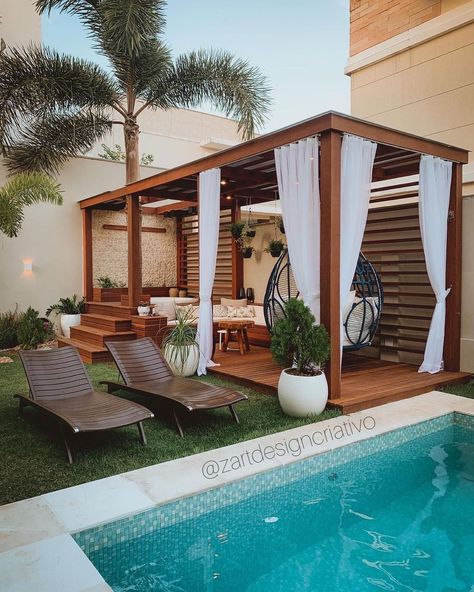 Pool Side Decorating Ideas, Garden Design London, Backyard Resort, Backyard Garden Landscape, Backyard Renovations, House Extension Design, Swimming Pools Backyard, Pergola Designs, Backyard Patio Designs